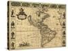 Map of the Americas, 1660-Science Source-Stretched Canvas