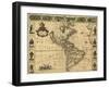 Map of the Americas, 1660-Science Source-Framed Giclee Print