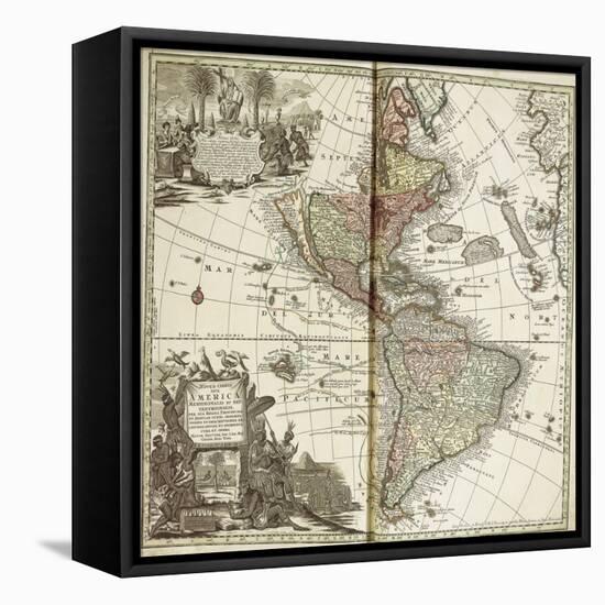 Map of the Americas, 1744-Georg Matthäus Seutter-Framed Stretched Canvas