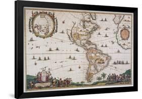 Map of the Americas, 17th Century-Science Source-Framed Giclee Print