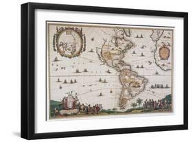 Map of the Americas, 17th Century-Science Source-Framed Giclee Print