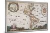 Map of the Americas, 17th Century-Science Source-Mounted Giclee Print