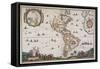 Map of the Americas, 17th Century-Science Source-Framed Stretched Canvas
