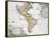 Map of the Americas by August Gottlieb Boehme-Stapleton Collection-Framed Stretched Canvas