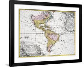 Map of the Americas by August Gottlieb Boehme-Stapleton Collection-Framed Giclee Print