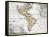 Map of the Americas by August Gottlieb Boehme-Stapleton Collection-Framed Stretched Canvas