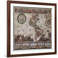 Map of the Americas, circa 1680-Science Source-Framed Giclee Print