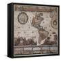 Map of the Americas, circa 1680-Science Source-Framed Stretched Canvas
