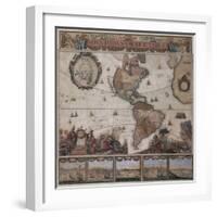 Map of the Americas, circa 1680-Science Source-Framed Giclee Print