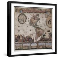 Map of the Americas, circa 1680-Science Source-Framed Giclee Print