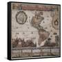 Map of the Americas, circa 1680-Science Source-Framed Stretched Canvas