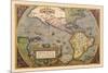 Map of the Americas-Abraham Ortelius-Mounted Art Print