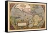 Map of the Americas-Abraham Ortelius-Framed Stretched Canvas