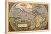 Map of the Americas-Abraham Ortelius-Stretched Canvas