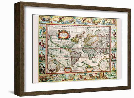 Map of the Americas-Peter Van der Keere-Framed Art Print
