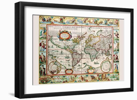 Map of the Americas-Peter Van der Keere-Framed Art Print