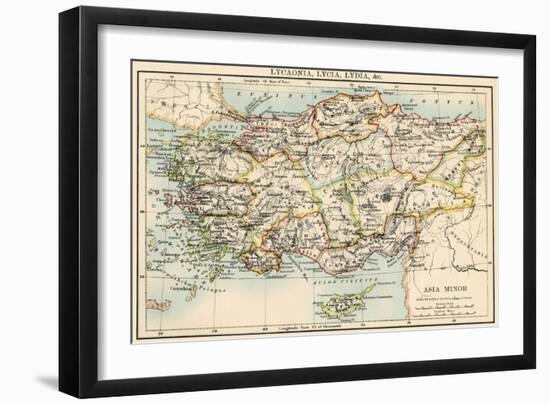 Map of the Ancient Regions of Asia Minor-null-Framed Giclee Print