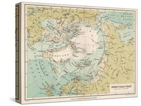 Map of the Arctic Circle and Surrounding Areas-null-Stretched Canvas