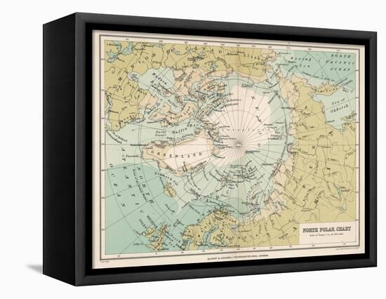 Map of the Arctic Circle and Surrounding Areas-null-Framed Stretched Canvas