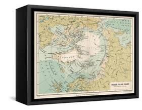Map of the Arctic Circle and Surrounding Areas-null-Framed Stretched Canvas