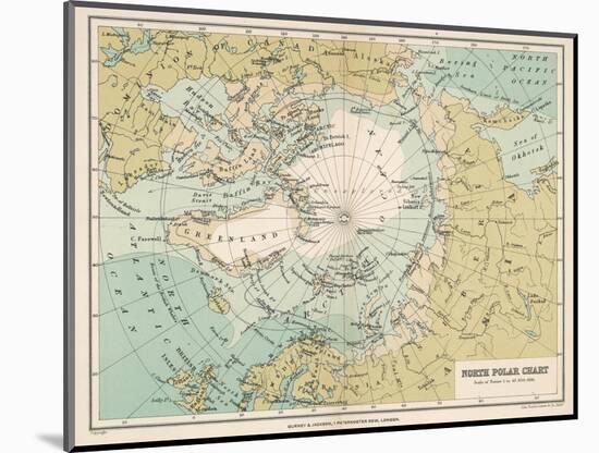 Map of the Arctic Circle and Surrounding Areas-null-Mounted Photographic Print