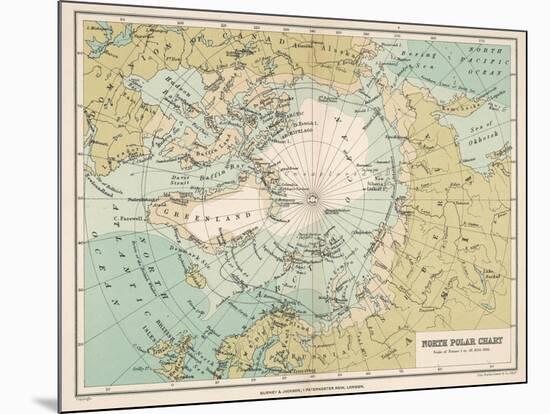 Map of the Arctic Circle and Surrounding Areas-null-Mounted Photographic Print