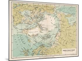 Map of the Arctic Circle and Surrounding Areas-null-Mounted Photographic Print