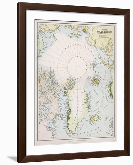 Map of the Arctic Circle with Details of Explorations-null-Framed Photographic Print