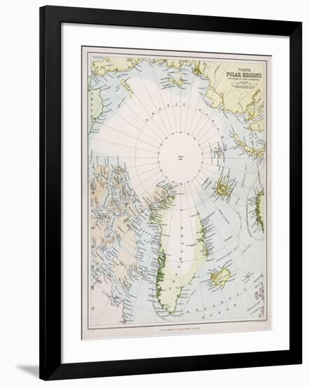 Map of the Arctic Circle with Details of Explorations-null-Framed Photographic Print