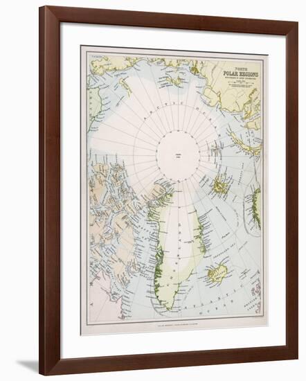 Map of the Arctic Circle with Details of Explorations-null-Framed Photographic Print