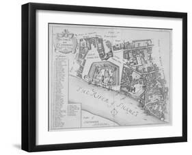 Map of the Area around the Tower of London and St Katharine by the Tower, Stepney, London, 1720-null-Framed Giclee Print