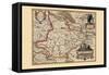 Map of the Area Around Zutphanis, Netherlands-Pieter Van der Keere-Framed Stretched Canvas