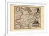 Map of the Area Around Zutphanis, Netherlands-Pieter Van der Keere-Framed Premium Giclee Print