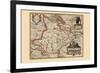 Map of the Area Around Zutphanis, Netherlands-Pieter Van der Keere-Framed Premium Giclee Print