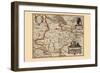 Map of the Area Around Zutphanis, Netherlands-Pieter Van der Keere-Framed Art Print