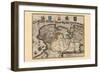 Map of the Area East of the Zuiderzee In the Netherlands-Pieter Van der Keere-Framed Art Print