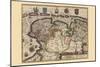 Map of the Area East of the Zuiderzee In the Netherlands-Pieter Van der Keere-Mounted Art Print