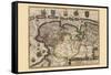 Map of the Area East of the Zuiderzee In the Netherlands-Pieter Van der Keere-Framed Stretched Canvas