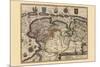 Map of the Area East of the Zuiderzee In the Netherlands-Pieter Van der Keere-Mounted Art Print