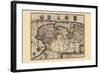 Map of the Area East of the Zuiderzee In the Netherlands-Pieter Van der Keere-Framed Art Print