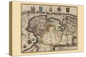 Map of the Area East of the Zuiderzee In the Netherlands-Pieter Van der Keere-Stretched Canvas