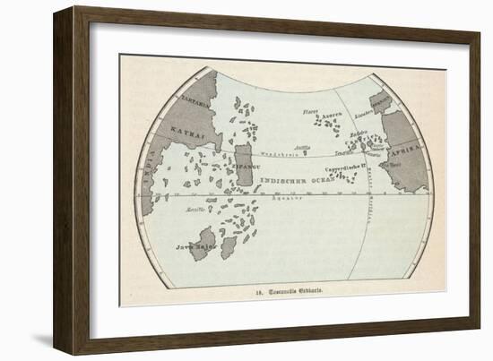 Map of the Atlantic Ocean According to Toscanelli Before the Discovery of America-Toscanelli-Framed Art Print