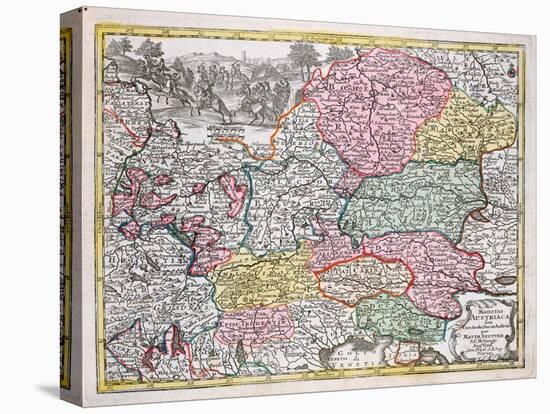 Map of the Austrian Empire, C.1750-Georg Matthäus Seutter-Stretched Canvas