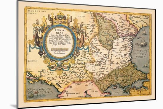 Map of the Balkans-Abraham Ortelius-Mounted Art Print