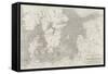 Map of the Baltic Sea-John Dower-Framed Stretched Canvas