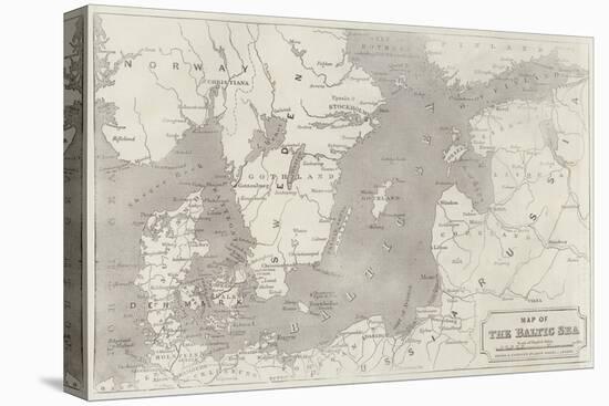 Map of the Baltic Sea-John Dower-Stretched Canvas