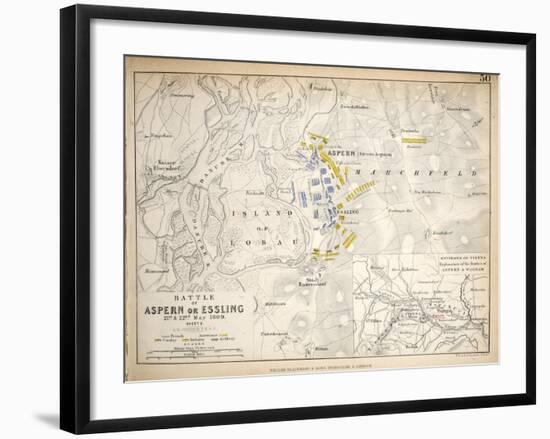 Map of the Battle of Aspern or Essling, Published by William Blackwood and Sons, Edinburgh and…-Alexander Keith Johnston-Framed Giclee Print