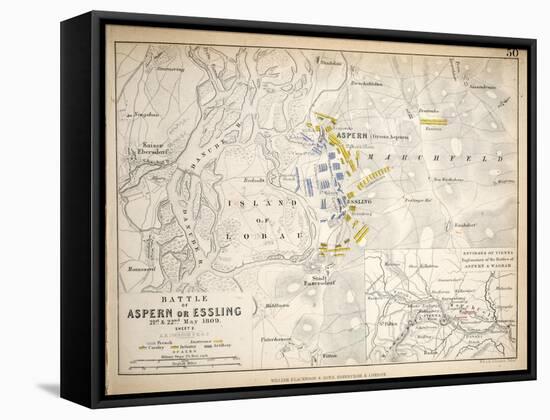 Map of the Battle of Aspern or Essling, Published by William Blackwood and Sons, Edinburgh and…-Alexander Keith Johnston-Framed Stretched Canvas