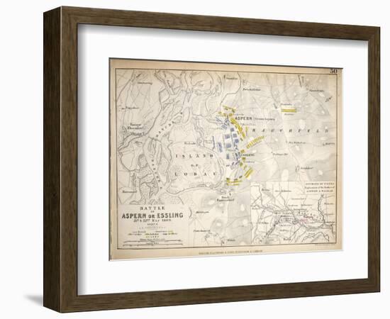 Map of the Battle of Aspern or Essling, Published by William Blackwood and Sons, Edinburgh and…-Alexander Keith Johnston-Framed Giclee Print