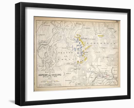 Map of the Battle of Aspern or Essling, Published by William Blackwood and Sons, Edinburgh and…-Alexander Keith Johnston-Framed Giclee Print